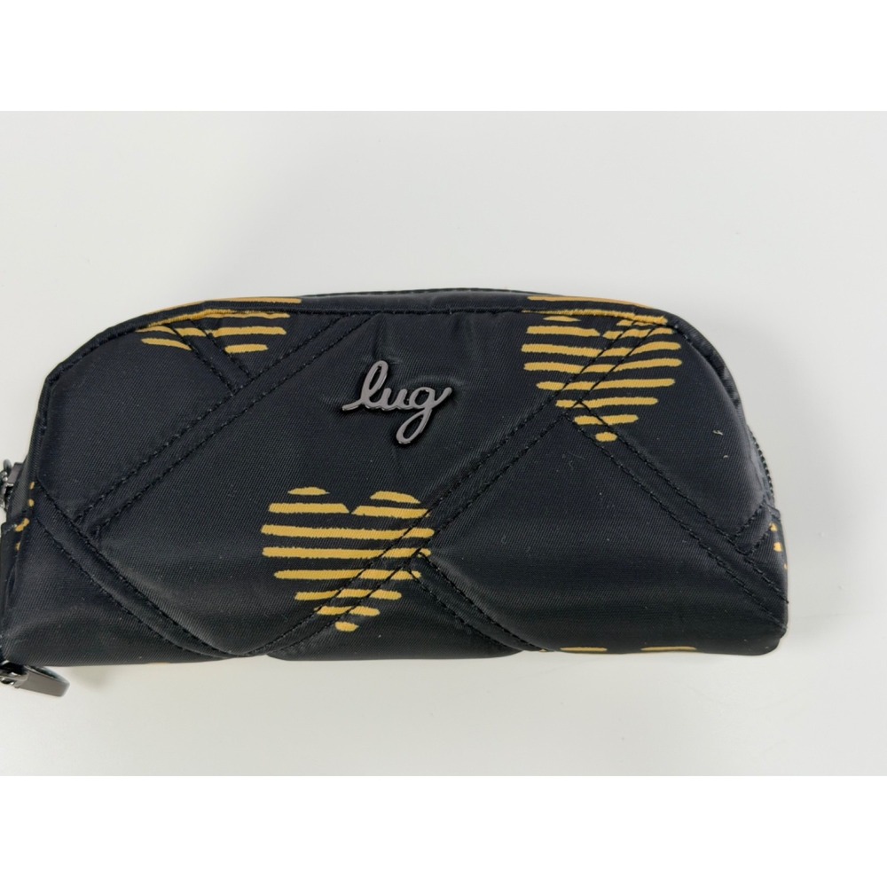 Lug Hearts Gold Bobsled XL Eyeglass Case EUC